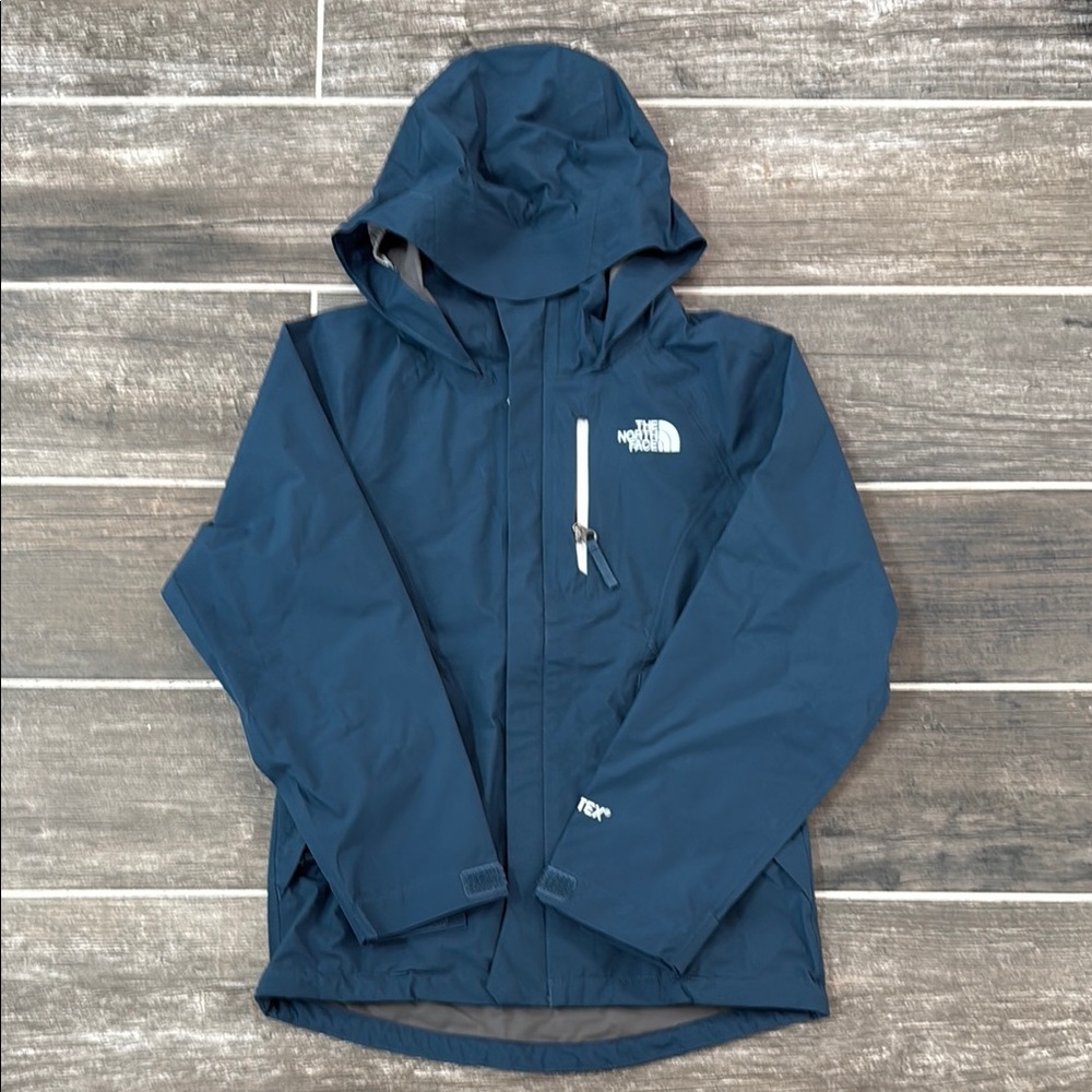 The North Face Blue Gore-Tex Raincoat with Hood
